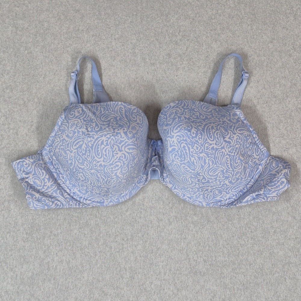 Torrid Women Bra 46B Blue Paisley T Shirt Underwired Strap Adjustable